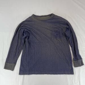 Vintage Units Made in USA Long Sleeve Pocket T-Shirt Blue Gold Medium Men